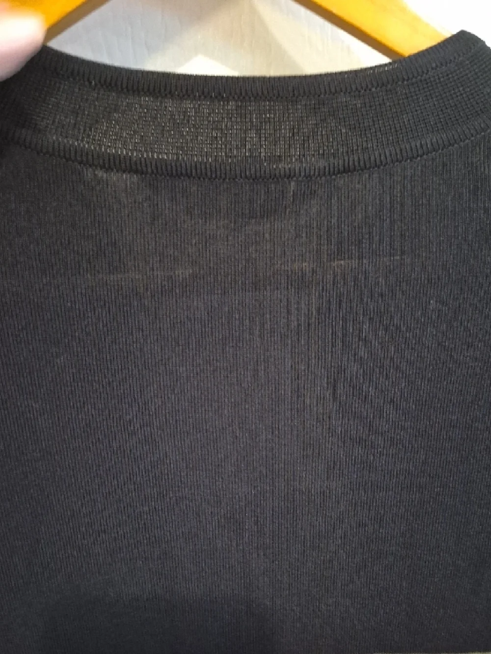 Misook Open Front Knit Black Cardigan with Olive Stripes